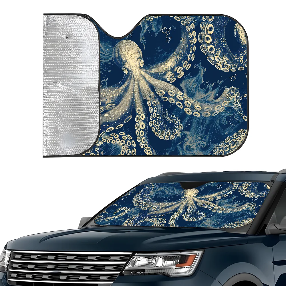 

Океан Осьминог Автомобиль SunSha Складной радиатор Переднее окно Автомобиль Солнцезащитный козырек Блоки лобового стекла УФ-лучи Солнцезащитный козырек