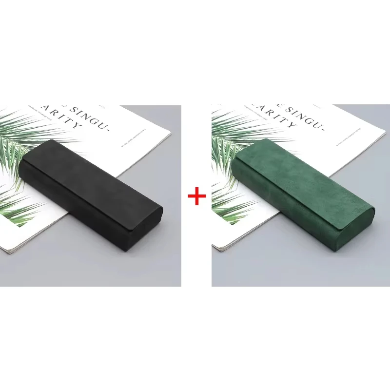 1/2 قطعة حافظة نظارات جلدية بسيطة قصر النظر البصرية الرجعية نظارات شمسية صندوق تخزين موضة للرجال والنساء #5