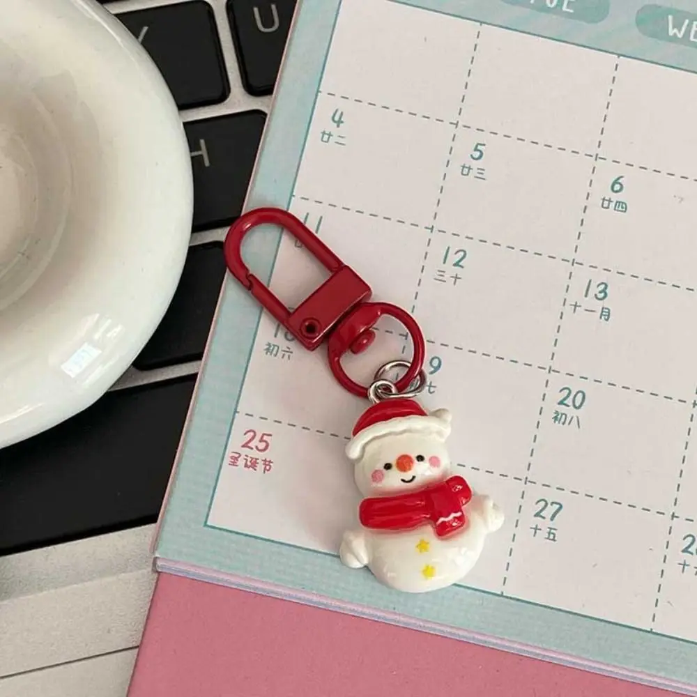 

Gingerbread Man Xmas Santa Claus Pendant Elk Backpack Charms Christmas Resin Key Chain Korean Style Key Ring Ornaments
