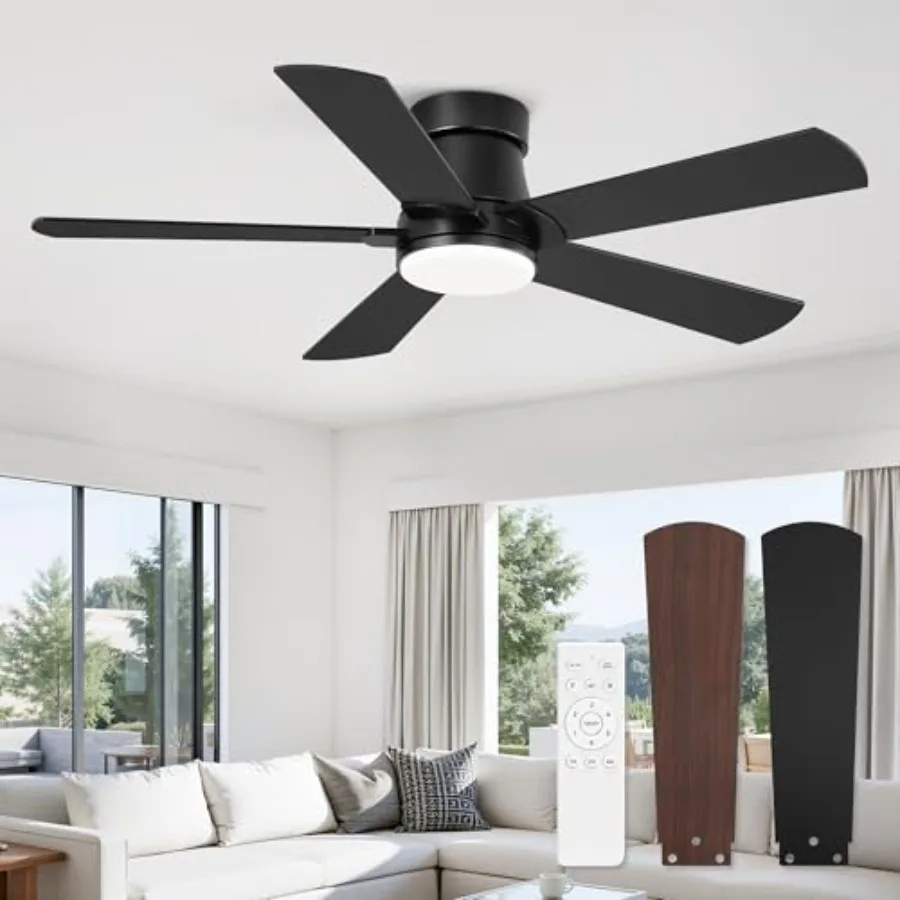 

Fanbulous Ceiling Fans with Lights and Remote 42 inch Low Profile Flush Mount Ceiling Fan Modern Ceiling Fan with LED Light for