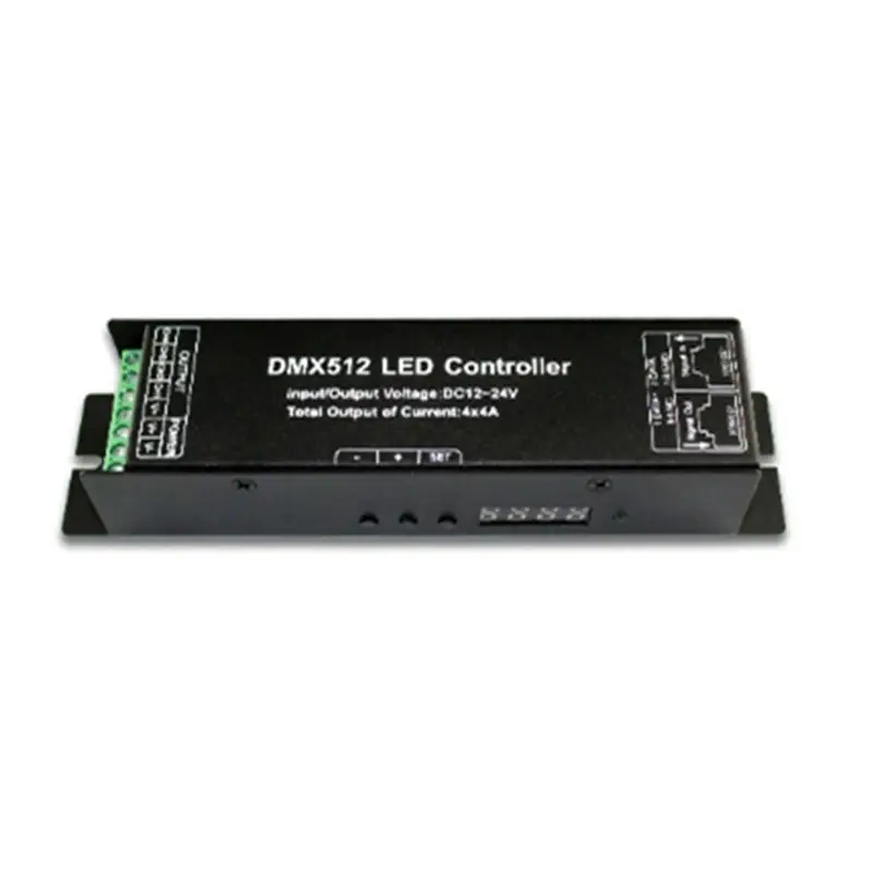 ABNR LED DMX512 4CH Digital Display Decoder Dimming Driver LED DMX512 Decoder For RGBW Strip Light DC12-24V 4A/CH