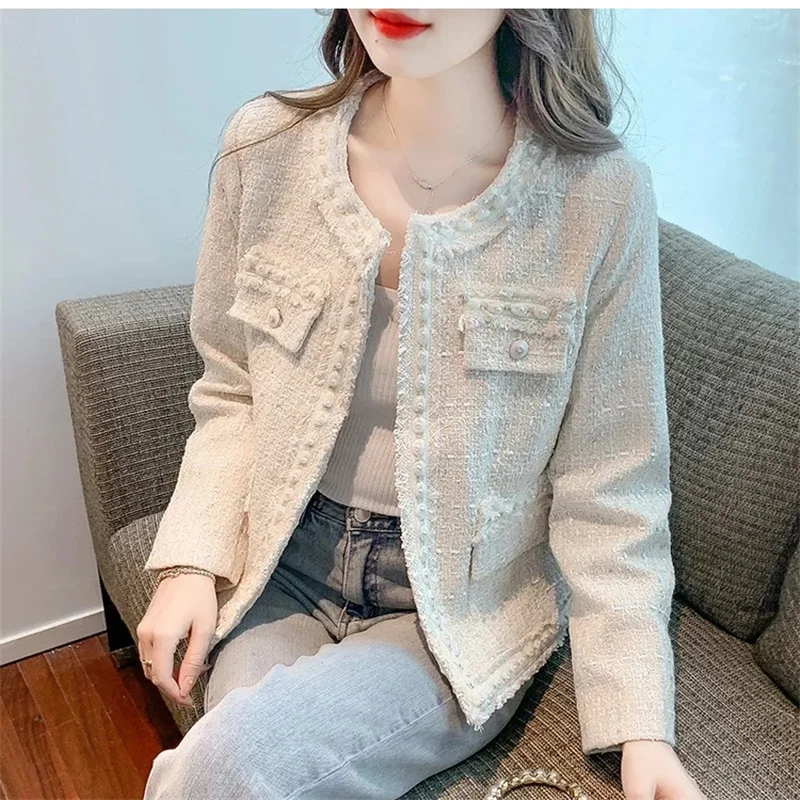 2024 New French Small Fragrance Short Coat Women's Autumn  Temperament All-match Advanced Sense Tweed Clothes Women Jacket