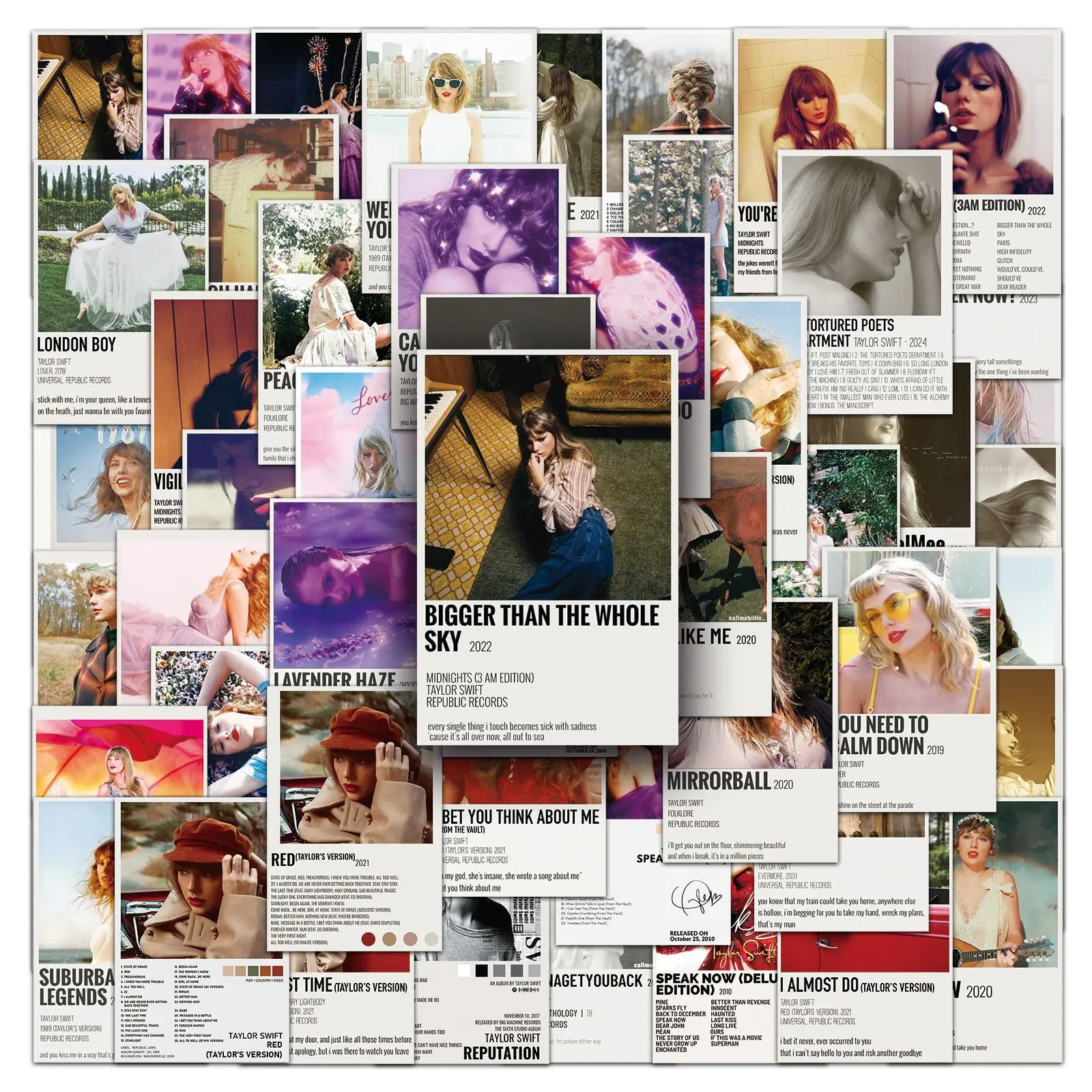 

10/50PCS Taylor Album Poster Graffiti Sticker Personality Hot Sale Star Decoration Mobile Phone Computer Guitar Sticker Kids Toy