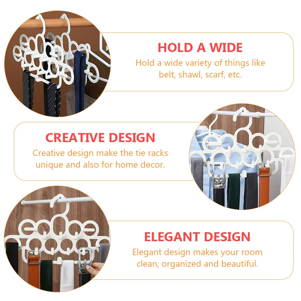 

2Pcs Storage Hook Multifunctional Tie Hangers Belt Scarf Shawl Organizer Closet Space Saver Multifunctional Tie Hooks
