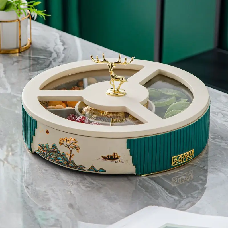 

living room, home light luxury high-end, creative dried fruit box Internet celebrity snack plate melon seeds, nut candy box
