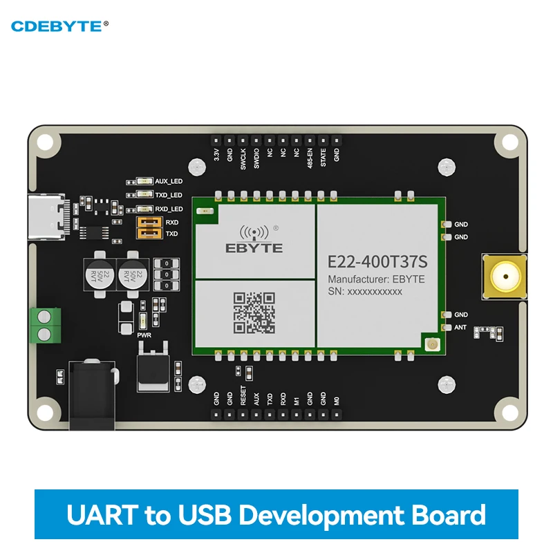 

Тестовая плата LoRa Module 433/470MHz CDEBYTE E22-400TBH-02 5W 25Km расстояние от UART до USB макетная плата USB интерфейс тестовый комплект