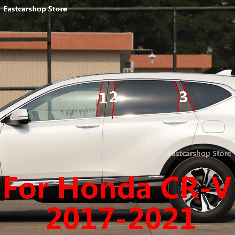 

For Honda CR-V CRV 2021 2020 2019 2018 Car Central Middle Column PC Window Trims Decoration B C Pillar Strip Sticker Cover 2017