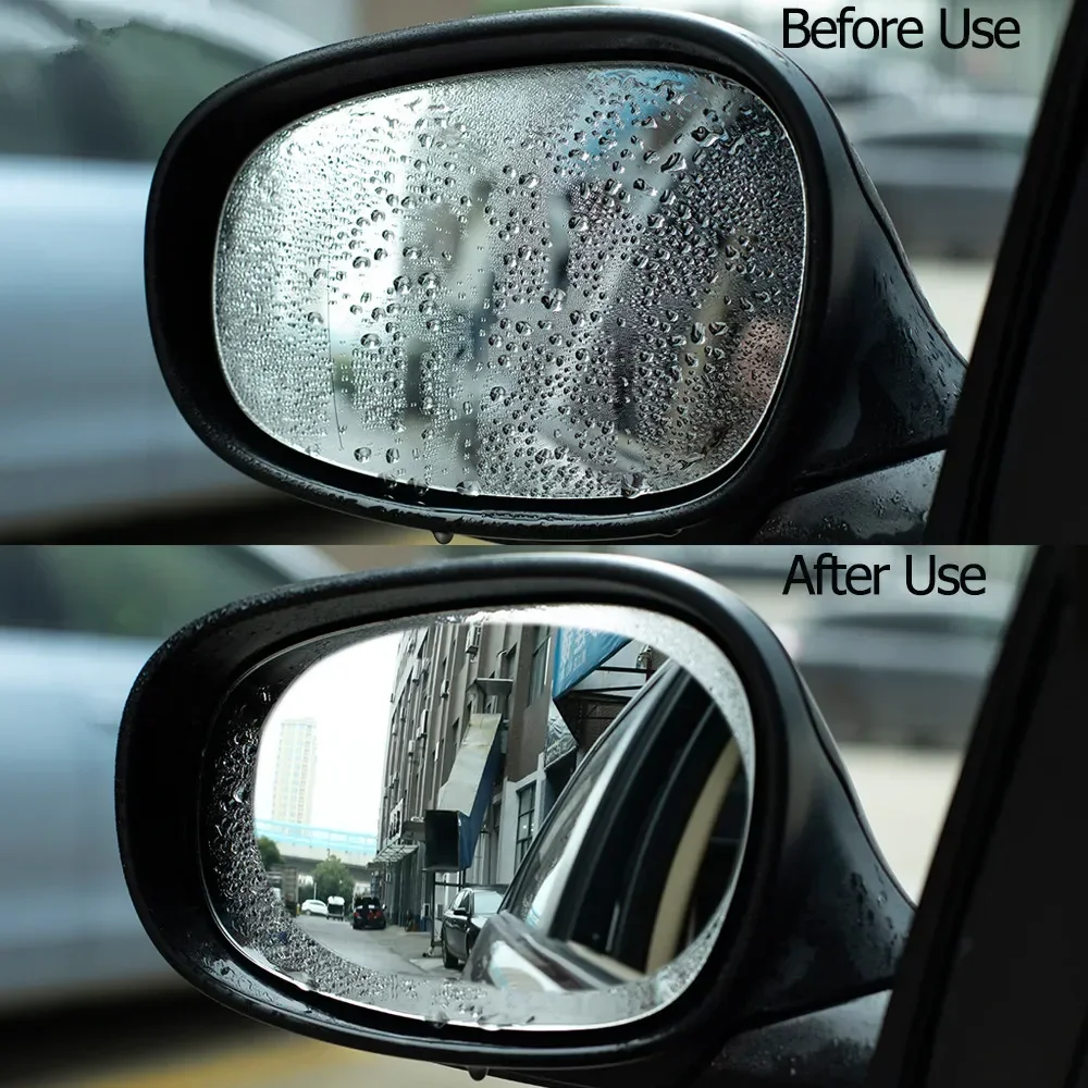 Anti Fog Car Sticker Car Mirror Window Clear Film Car Rearview Mirror Protective Film Waterproof  2 Pcs/Set