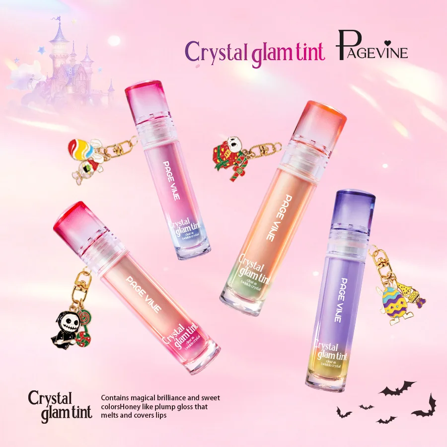 

Viral Crystal Glam Lip Tint Hydrating Lip Oil Water Light Lip Gloss Non-Stick Cup Pure Desire Lipstick