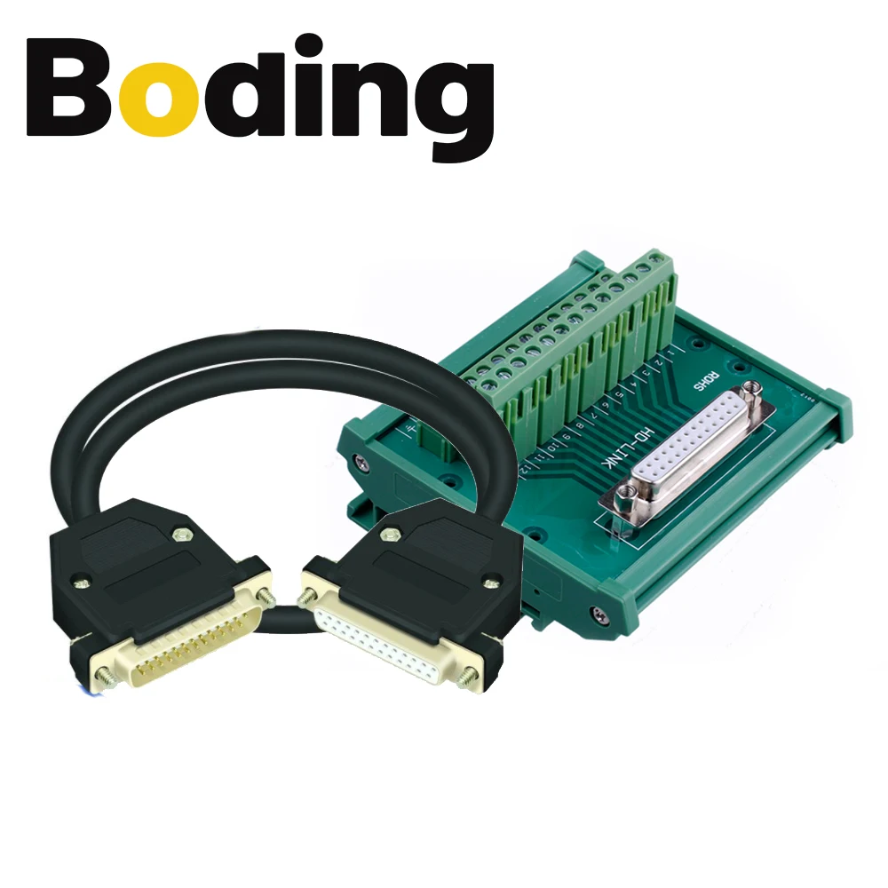 

Boding Db25 Guide rail terminal board Adapter Board Female Head with Cable 0.5m 1m 1.5m 2m 3m 5m