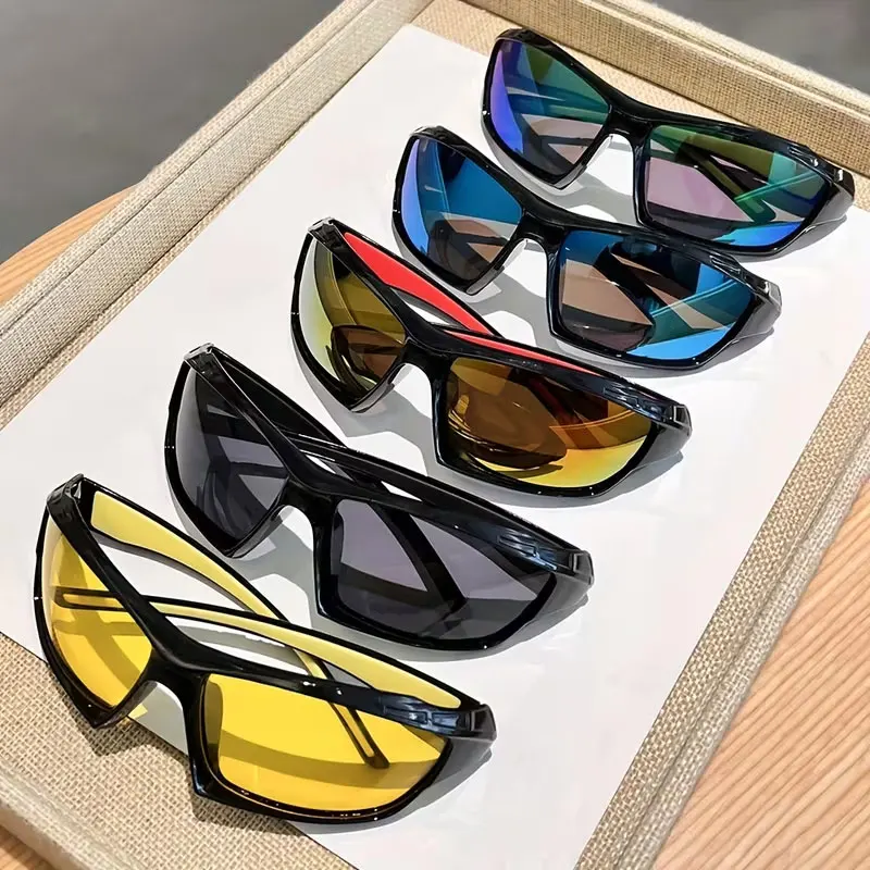 New European and American Style Fashionable Colorful Film Glasses for Men and Women, with Wide-Rim Design, Suitable for Various Activities, Full-Frame Glasses Style, Everyday Casual Sunglasses