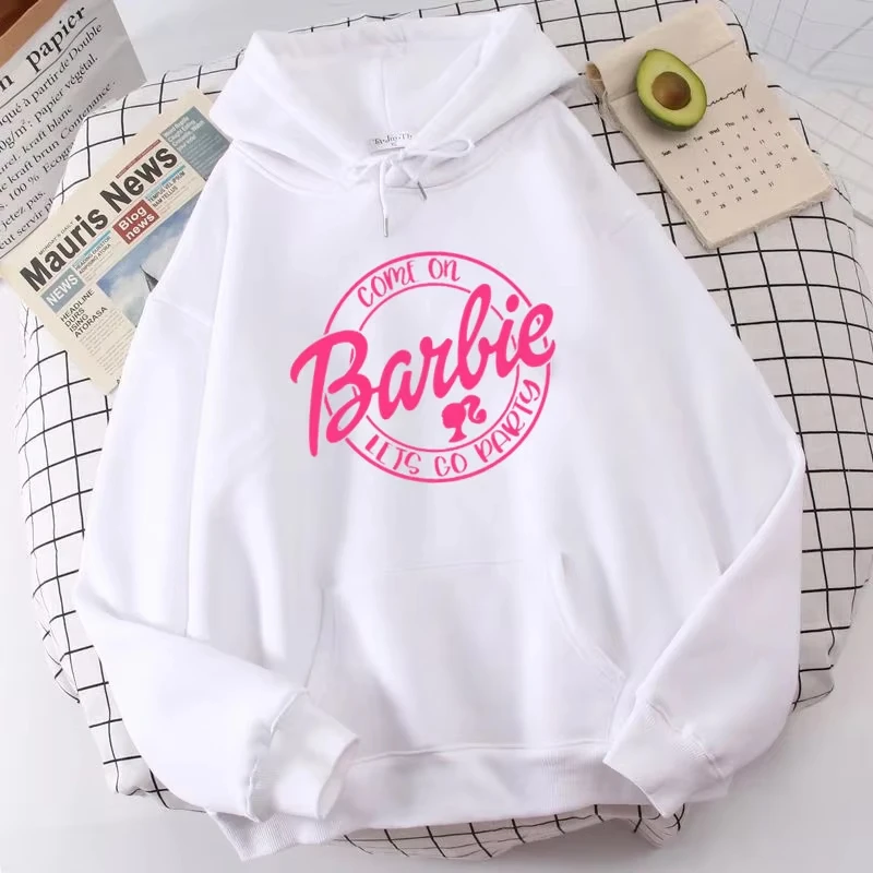 Barbie Girls Hoody Women Fashion Print Let\'s go party Streetwear Hoodies Sweatshirt Women\'s Trendy Pullover Hoodie Clothing