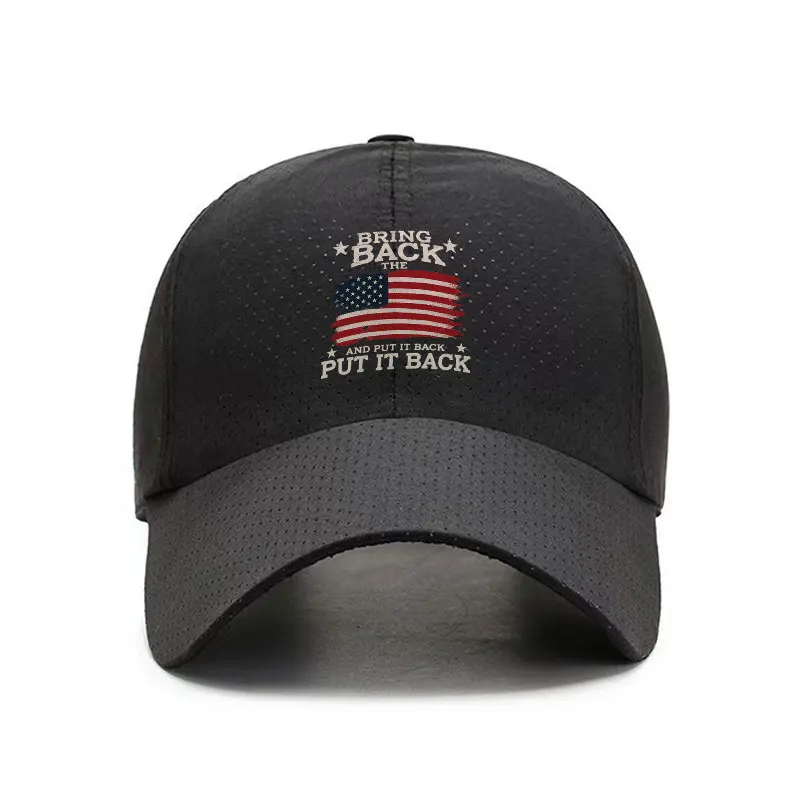 BUILD BACK Quick Dry Baseball Cap Graphic Print Adjustable Casual Sports Hat