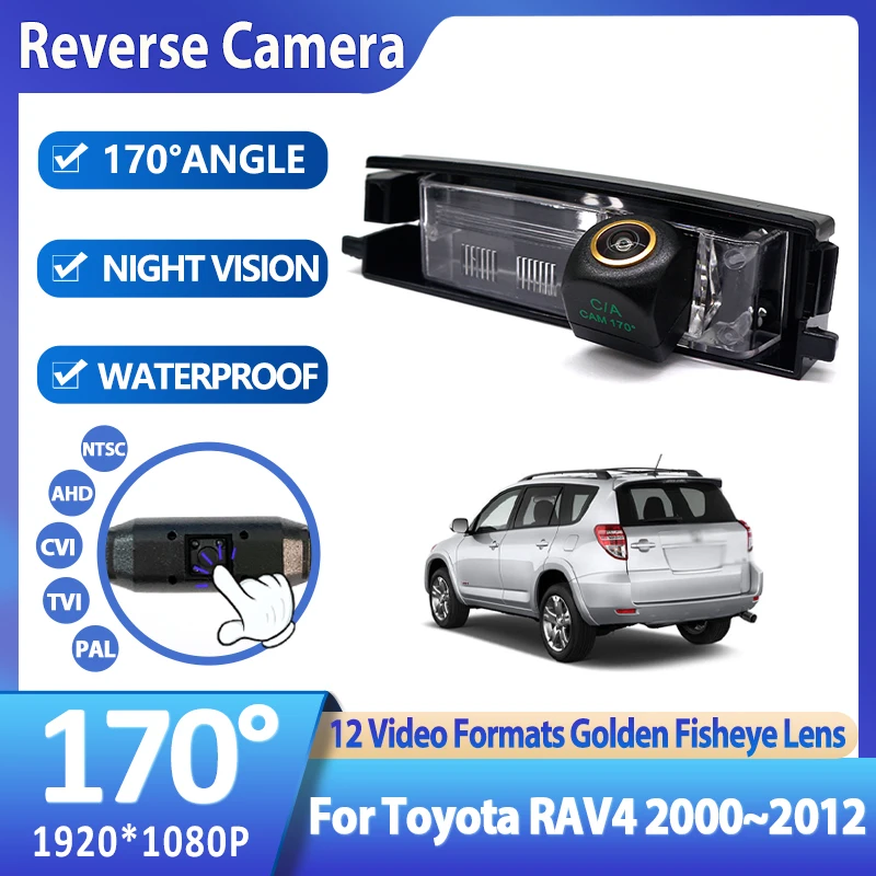 170 Degree Fish Eye Lens Car License Plate Light Rear View Reverse Backup Camera For Toyota RAV4 2000~2008 2009 2010 2011 2012