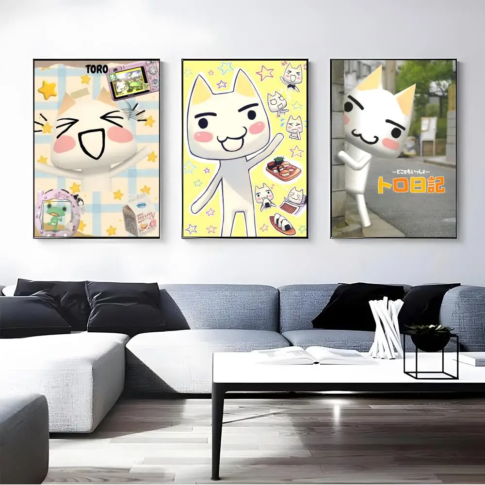Anime Inoue Toro Neko Poster Self-adhesive Art Waterproof Paper Sticker Coffee House Bar Room Wall Decor