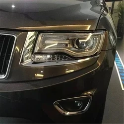 WELKINRY For Jeep Grand Cherokee WK2 4th Generation 2014-2016 Front Car Head Lamp Light Eyelid Eyebrow Washer Cleaner Cover Trim