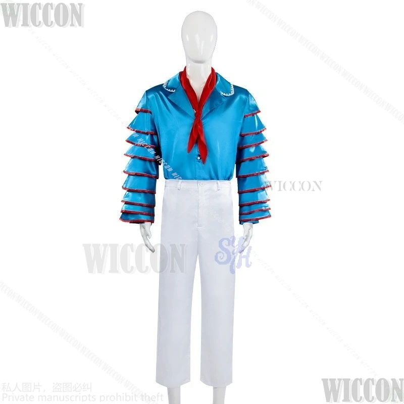 Halloween Navidad Breakdance actuación traje de escenario película de terror traje azul Cosplay Anime máscara verde fantasma aterrador Comic Con