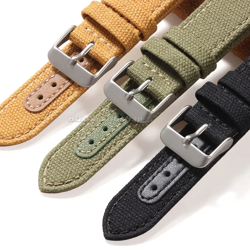 세이코 퀵릴리즈 나일론 가죽 시계 밴드, 하이 퀄리티 캔버스 소프트 스트랩, 밀리터리 스포츠 팔찌, 범용 손목 밴드, 20mm