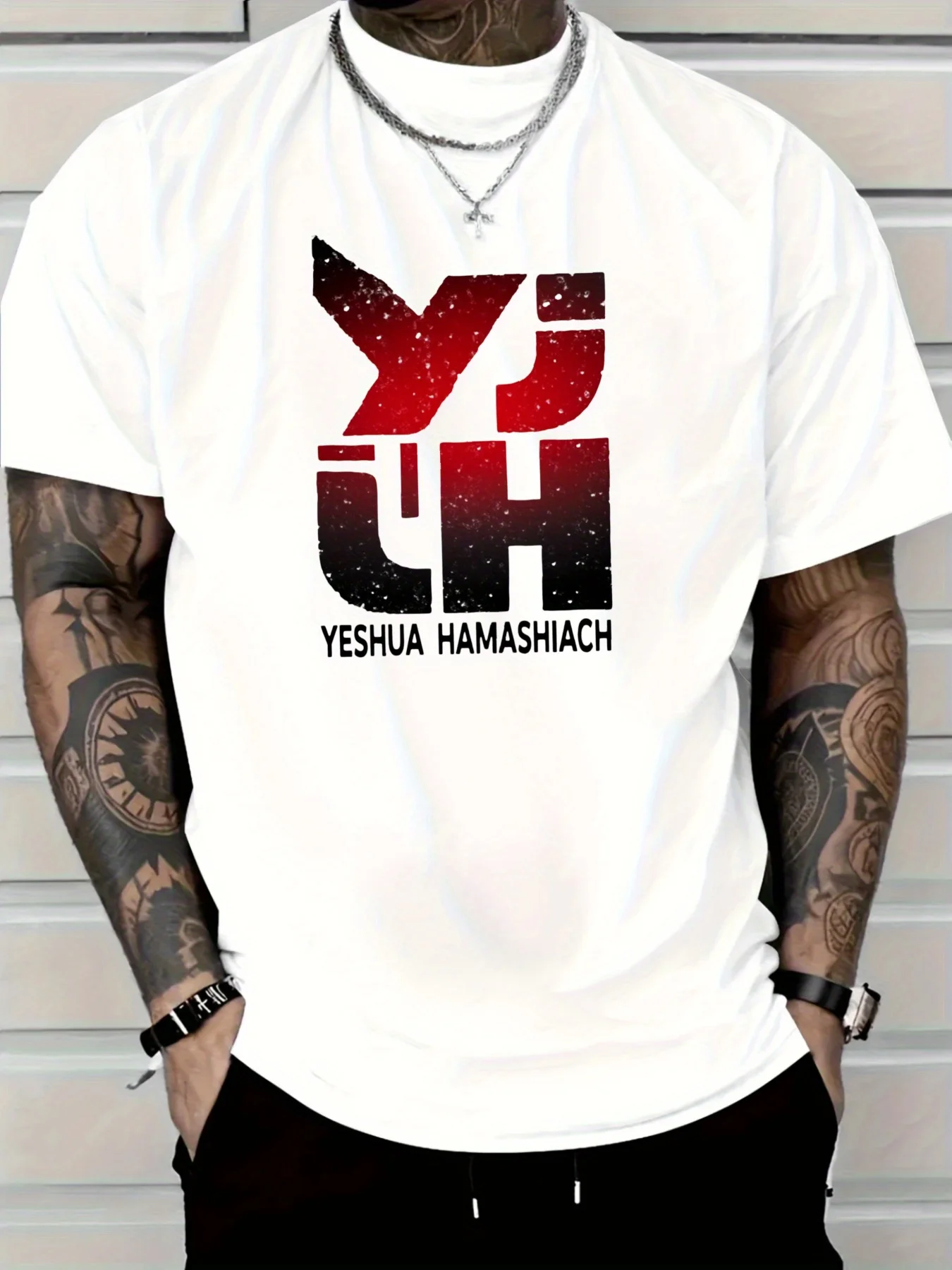 

Graphic T-Shirt Red Bold Print Short Sleeve Tee Casual Round Neck Shirt for Men Women Casual Wear Tee Printed Pattern Tee