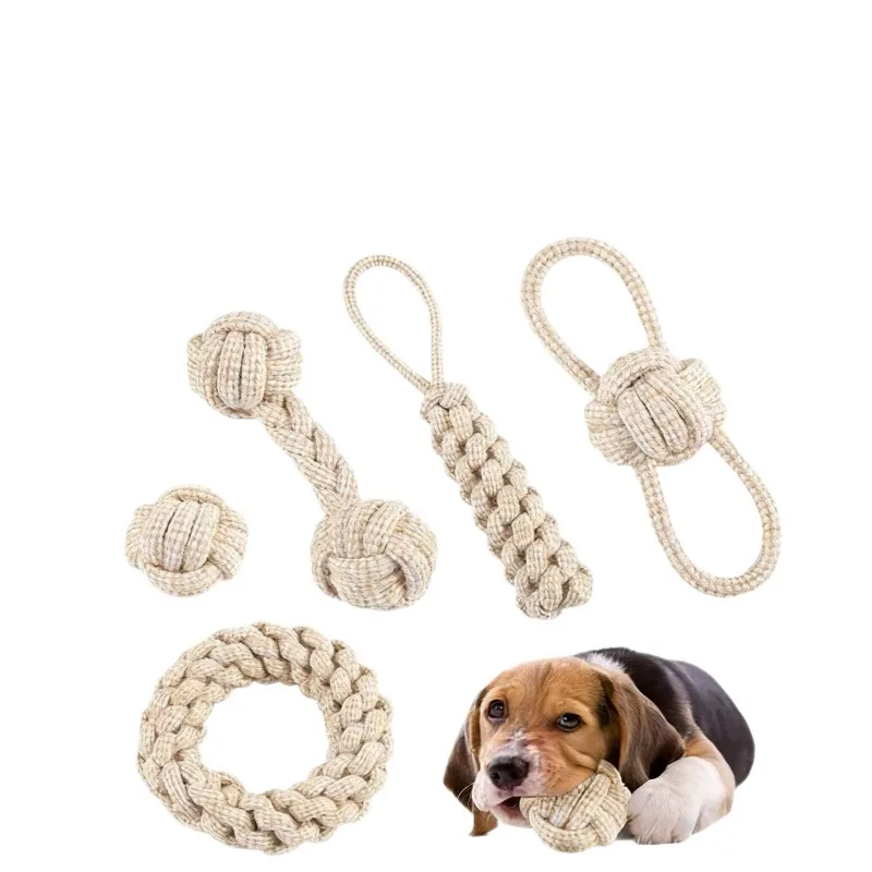 Durable Dog Rope Toy Set for Teeth Cleaning description 1
