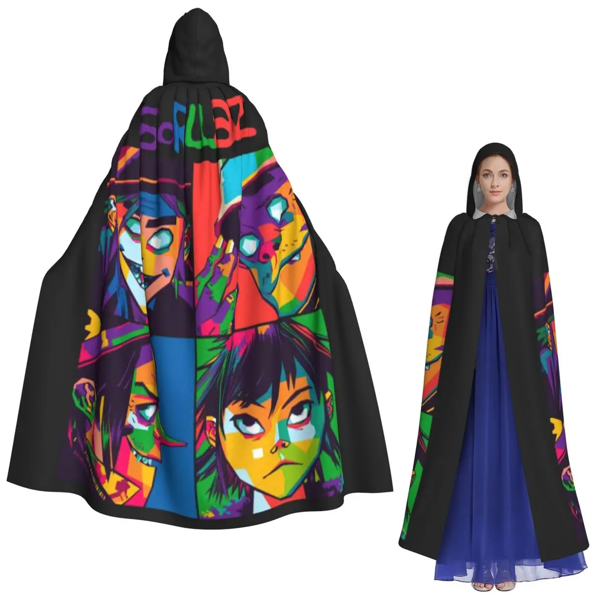 

Ace Valentine от Inkylids Gorillaz длинный плащ с капюшоном ведьма средневековый костюм накидка для косплея Хэллоуин вампир для взрослых унисекс