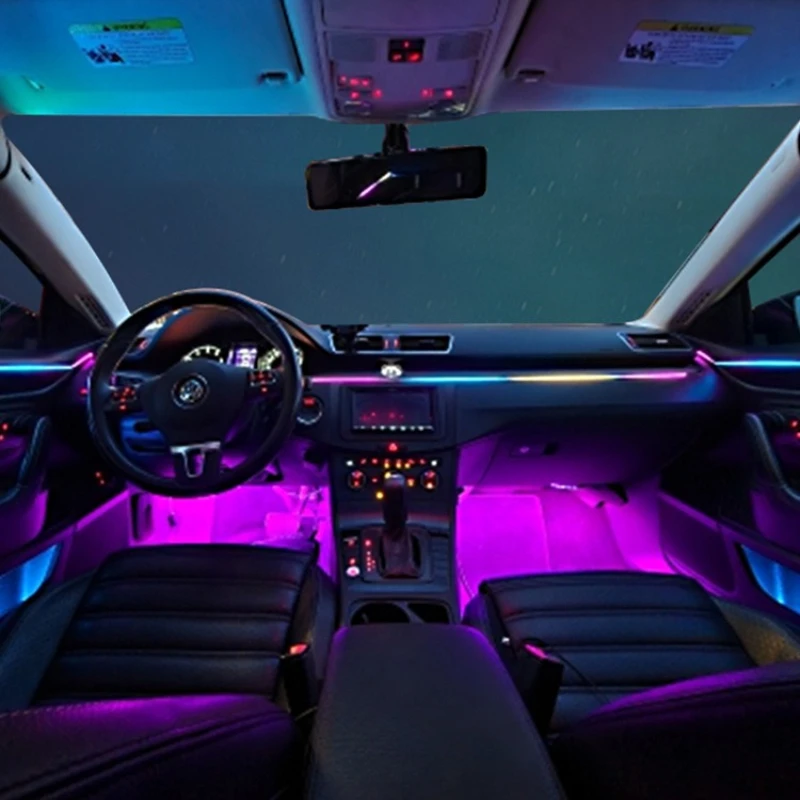 

Встроенный скрытый красочный общий окружающий свет подходит для 99% модифицированных автомобильных внутренних светодиодных фонарей.