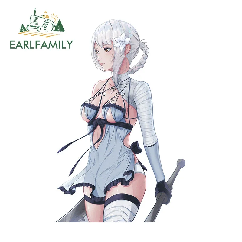 

EARLFAMILY 13cm X 8.5cm for Sexy Nier Anime Creative Car Sticker Air Conditioner Funny Decal Car Accessories Cartoon Graphics