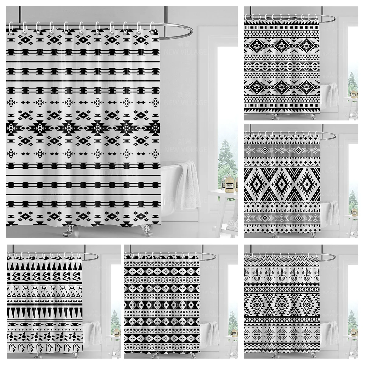 

Домашний декор, занавески для душа, ткань, современный скандинавский современный геометрический узор, простой