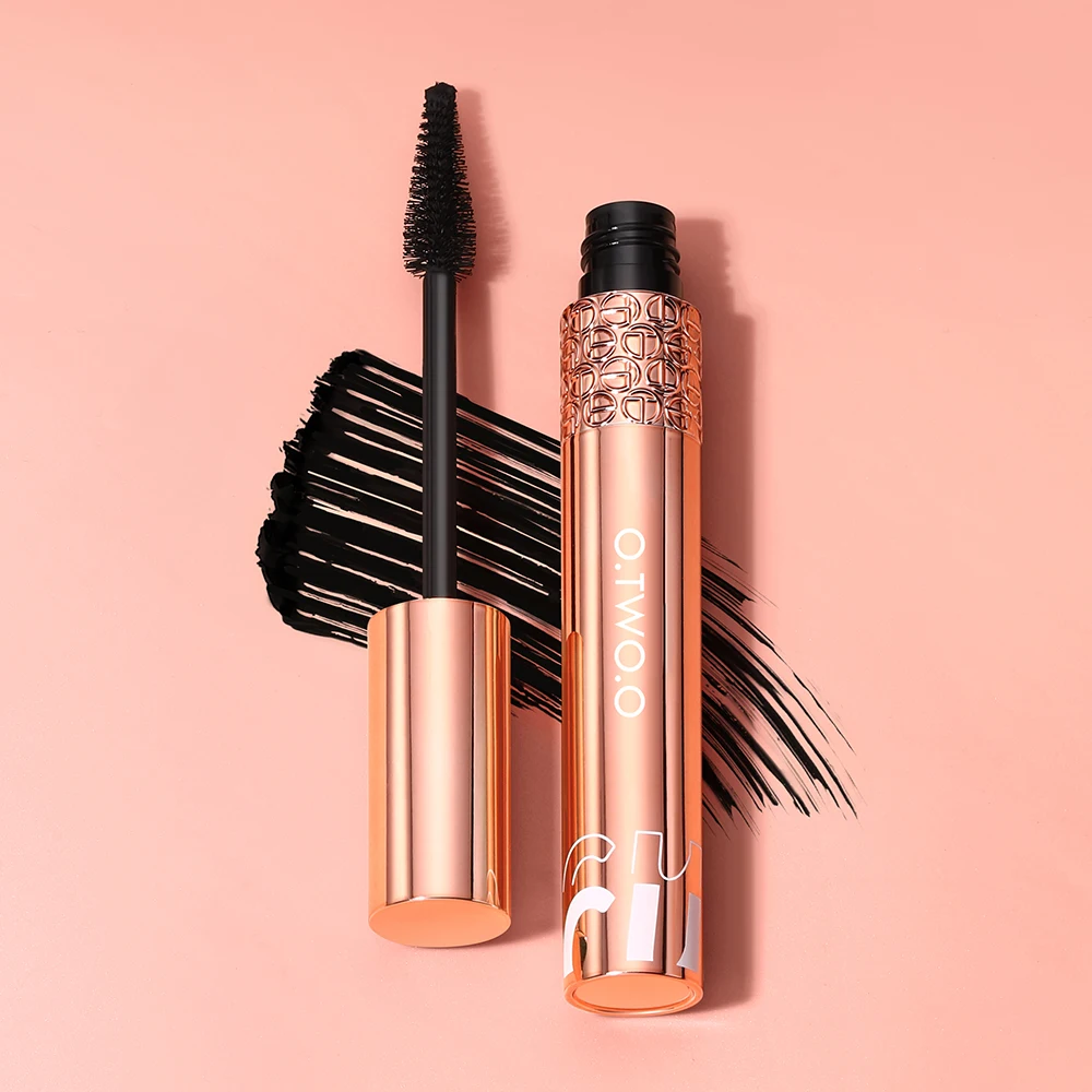 O.TWO.O Mascara per ciglia Waterproof allunga l\'estensione delle ciglia nero 5D Mascara in fibra di seta Curl Mascara Volume spesso trucco