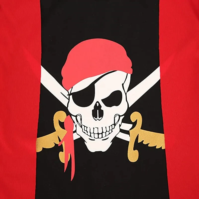 Capitão Jack fantasia pirata para crianças, adereços de festa de Halloween, terno pirata vintage para meninos, brinquedo aventura