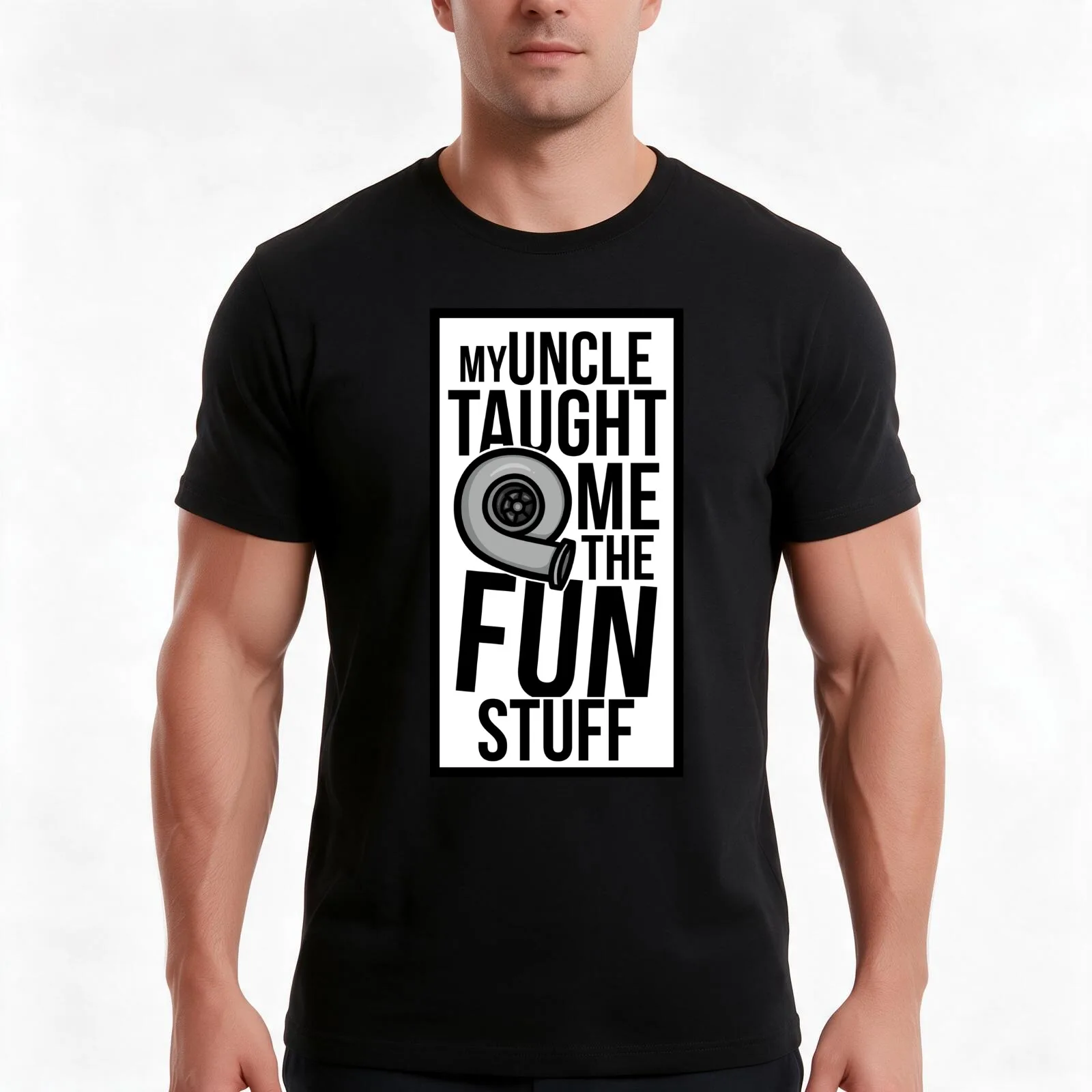 My uncle taught me the fun stuff T-Shirt, Summer Casual Cotton Tee, Oversized Streetwear Tops, Vintage Graphic Print