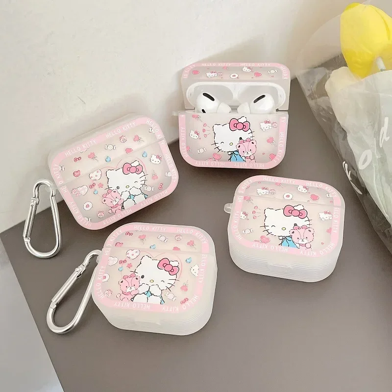 Sanrio Hello Kitty Kuromi ใสสำหรับ AirPods 1 2 3หูฟังไร้สายอุปกรณ์เสริมสำหรับ Airpod Pro 2กรณี