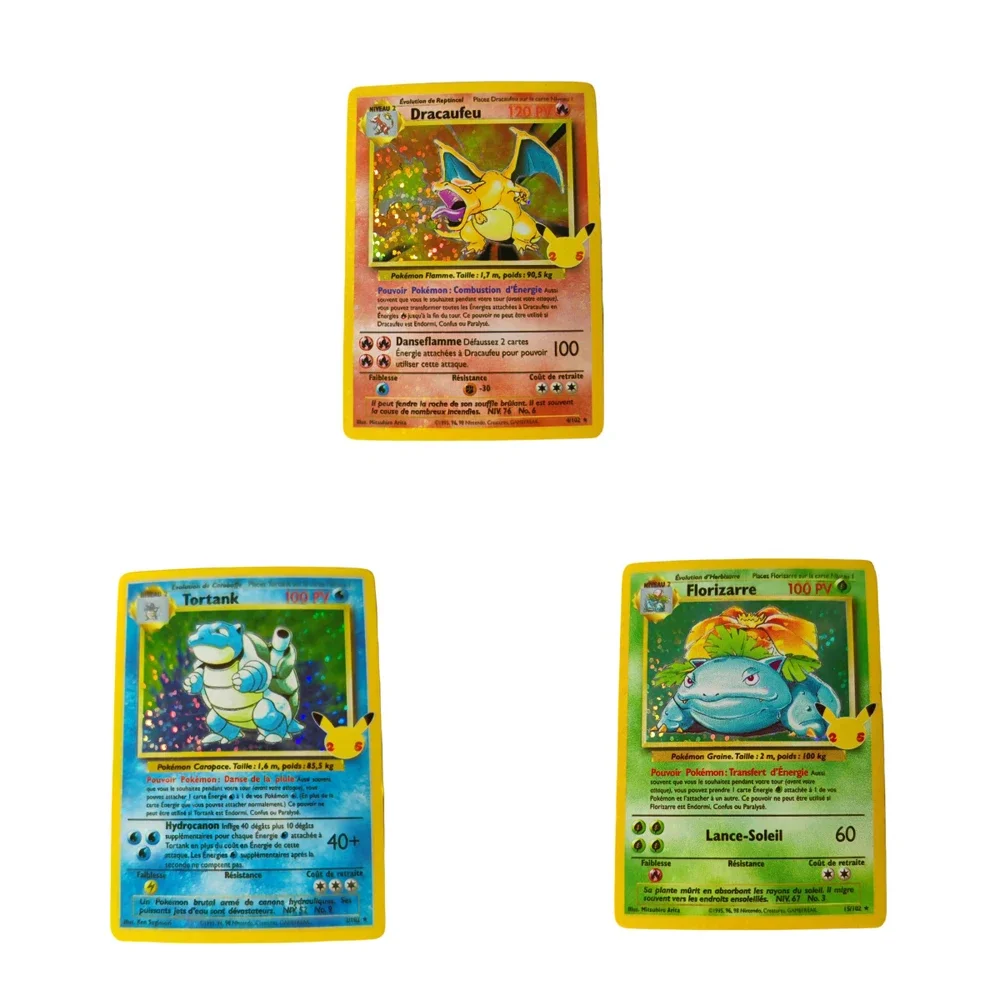 

DIY Pokémon Charizard Venusaur Blastoise Three Sheets Per Set Homemade Card Anime Peripheral Game Collection Card Holiday Gift