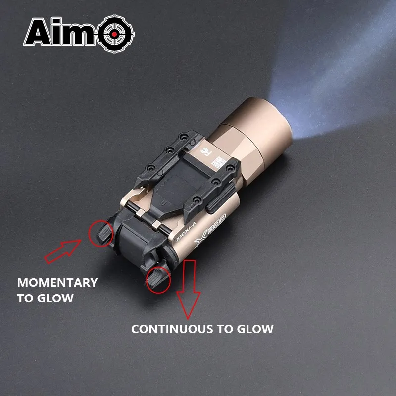   600 Lumens X300U X300 Flashlight Hunting Weapon light  Pistol Gun White LED Fit 20MM Rail 1911 Pistol WADSN Flashlight