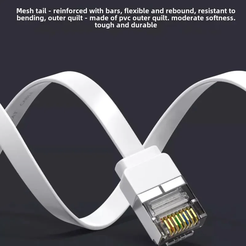 CAT6A RJ45 Network Wire 90 Degree 10 Gigabit Flat Ethernet Cable Bend CAT7 GB TV Router Broadband Line Universal L-type UP Down