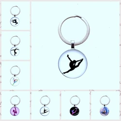 New Rhythmic Gymnastics Keyring/Gymnast Cabochon Glass Pendant Gymnastics Keychain Memorial Gift