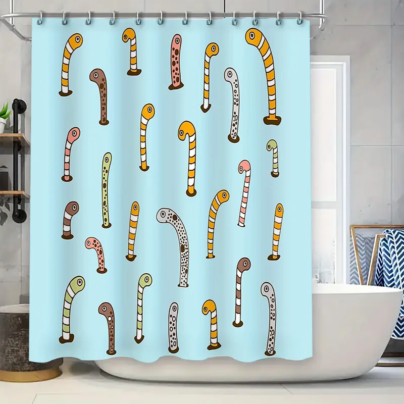 

Cute Mushroom Shower Curtain Forest Spores Nature Bathroom Decor Set Waterproof Vintage Cottagecore Aesthetic Home Textile