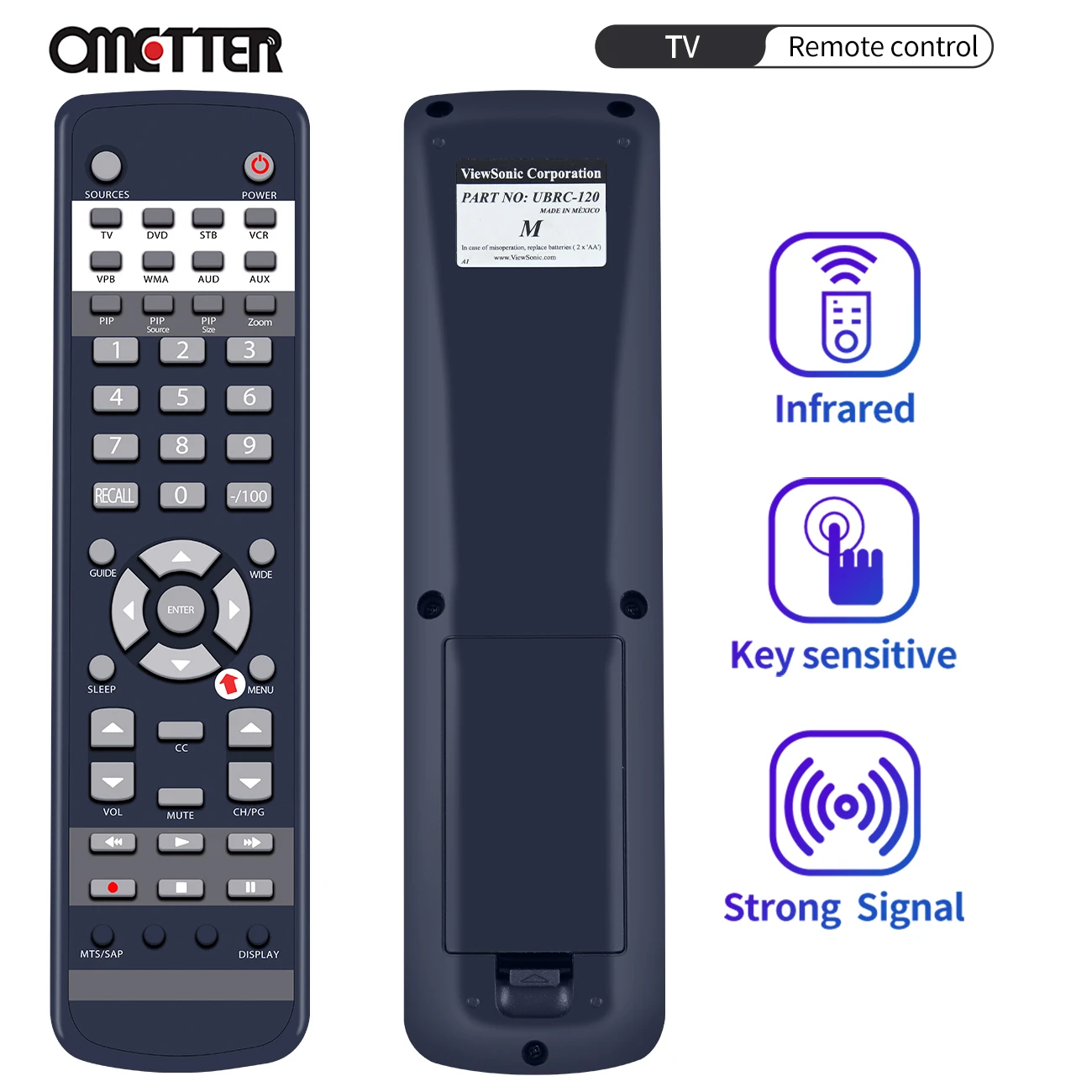 

NEW for ViewSonic TV Remote Control PART NO: UBRC-120