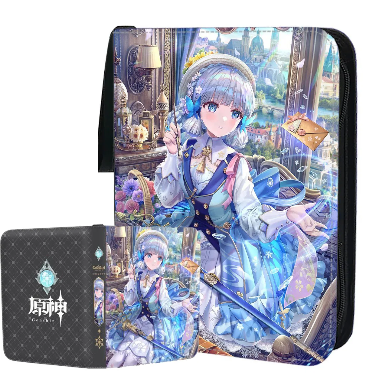 900Pcs Genshin Impact Cards Binde Zipper Anime Game 400pcs Card Album Holder Folder Portable Storage Case Book Birthday Gift