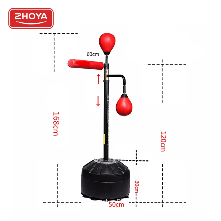 ZHOYA SPORT Custom Multi Functional Training Free Standing Spinning Boxing Punching Bag With Speed Ball Wholesale