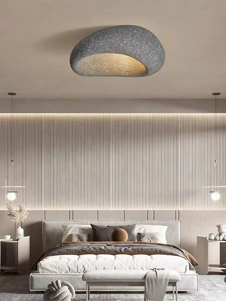 Nordic Minimalist Wabi Sabi E27 Led Ceiling Lamps Chandelier Cream Style Bedroom Ceiling Lights Lustre Decor Led Lamp Fixtures