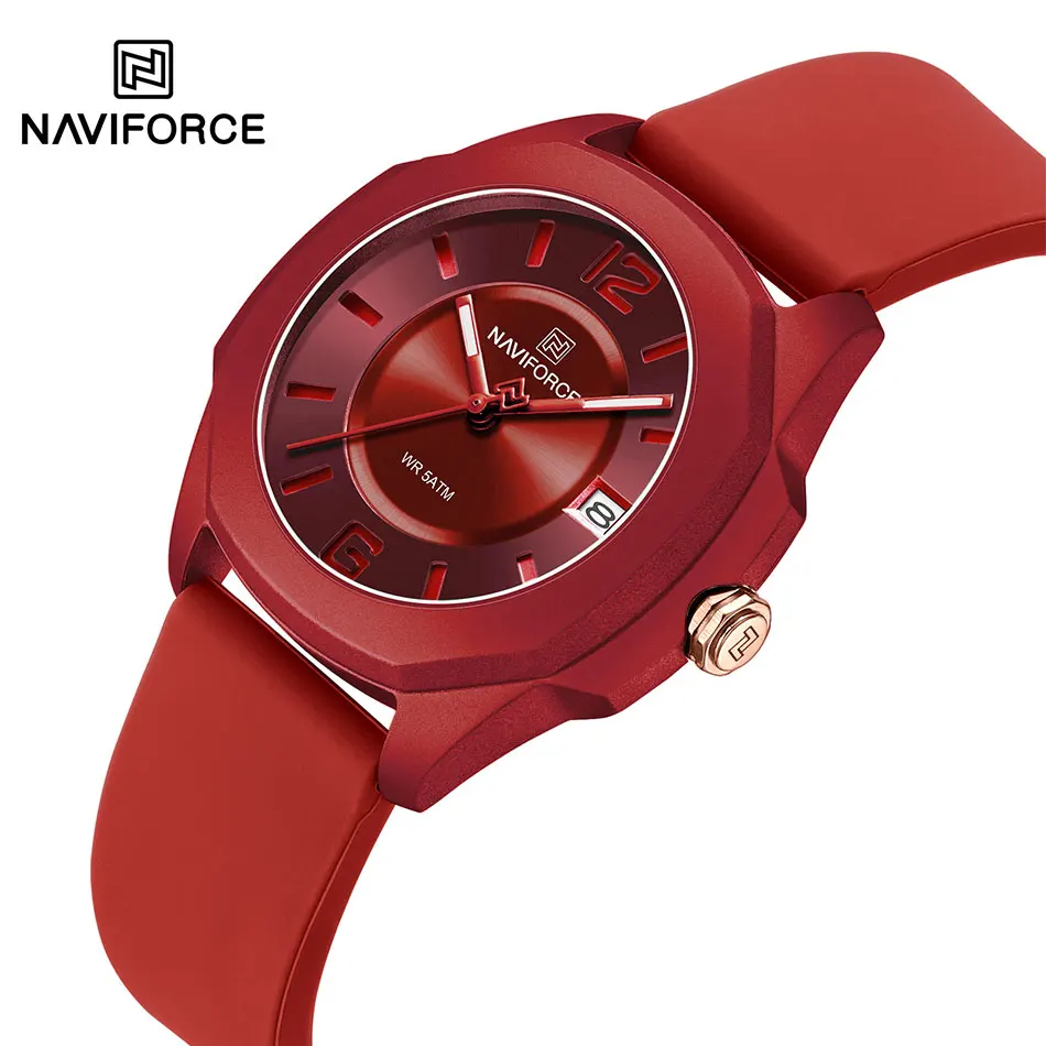 

NAVIFORCE Ladies Watch For Women Silicone Strap Clock Quartz Wrist Watches for Women 5ATM Waterproof Casual Relogio Feminino