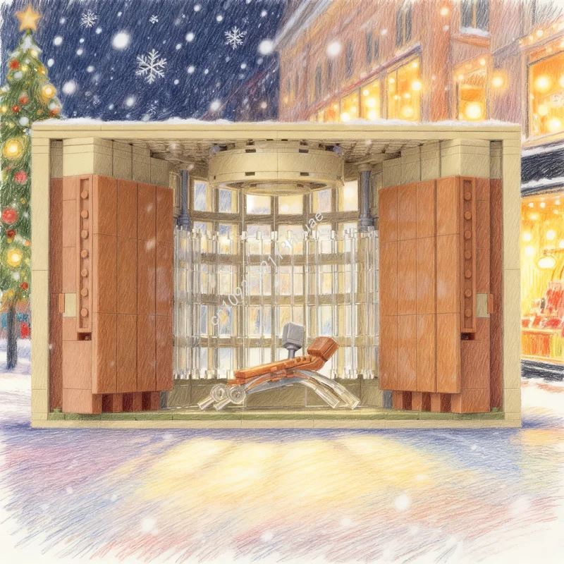 

647pcs MOC Architecture The Brutalist Van Buren S Library Model Building Blocks Toys Brick Christmas Gifts Kids Birthday