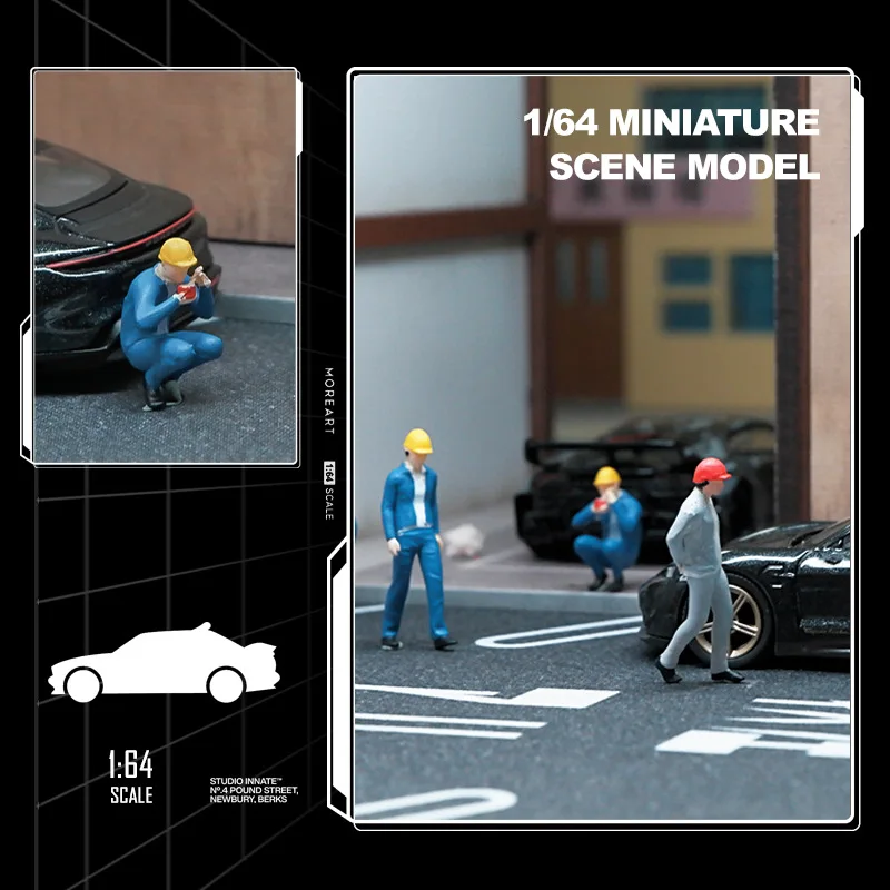 1:64 อะนิเมะWorker Seriesมินิตุ๊กตารูปMiniatureการถ่ายภาพPropsฉากDIYตารางทรายภูมิทัศน์เครื่องประดับของขวัญ