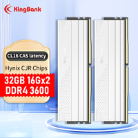 New sale KingBank Memory Ram DDR4 16GB 16gbx2 3600MHz CL16 Hynix CJR Support XMP 2.0 1.4V RAM for Desktop PC Memoria RAM White