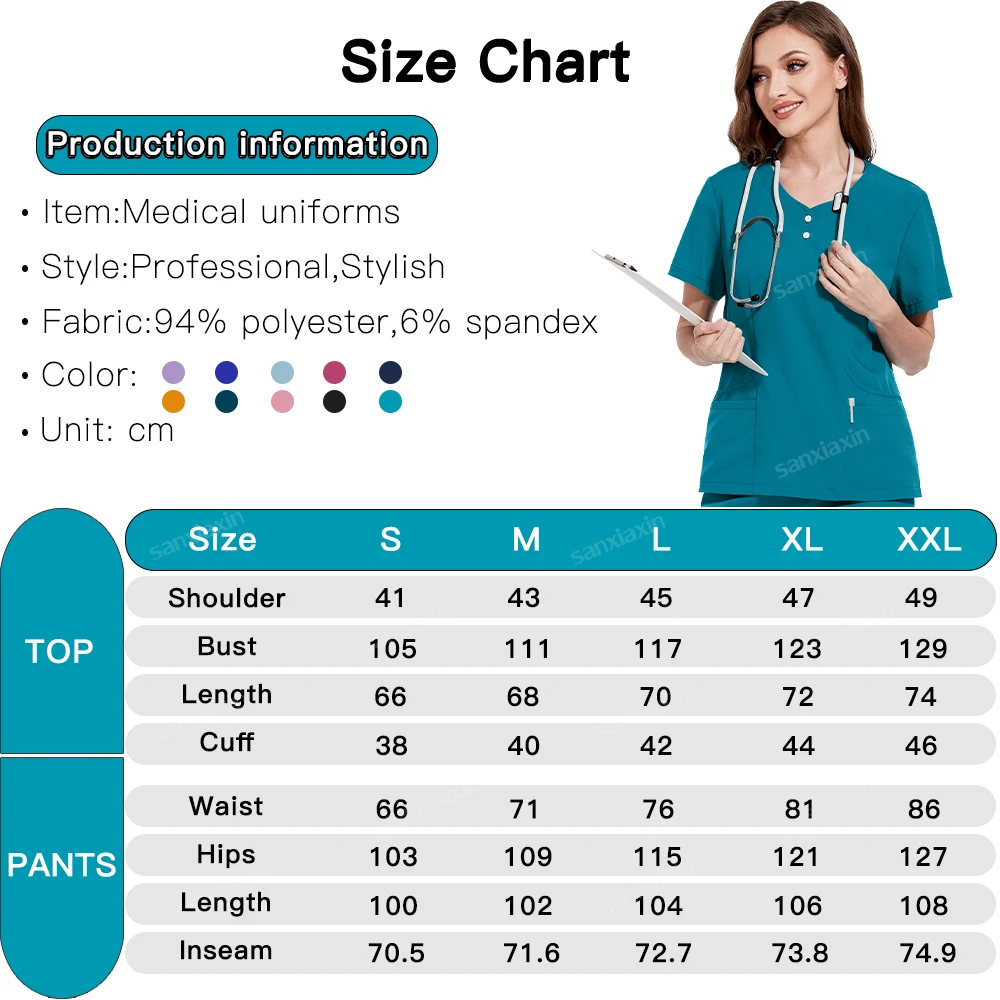 Scrubs Medical Uniforms Woman Multicolour SPA Beauty Working Clothes Dentist Veterinary Uniform Unisex Pharmacy Clinic Scrub Set