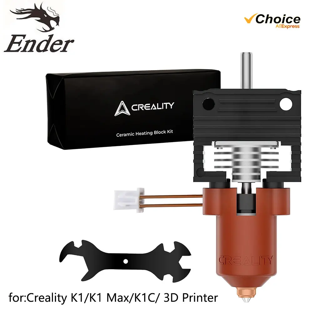 Creality K1/k1 Max/K1C Ceramic Heating Block Kit Quick-swap Nozzle Kit High Flow Printing 300°C High Temperature Resistance