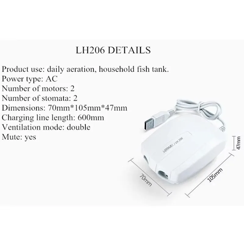 New USB Aquarium Filter Oxygen Air Pump for Fishing Tank Function Ultra Silent High Energy Efficient