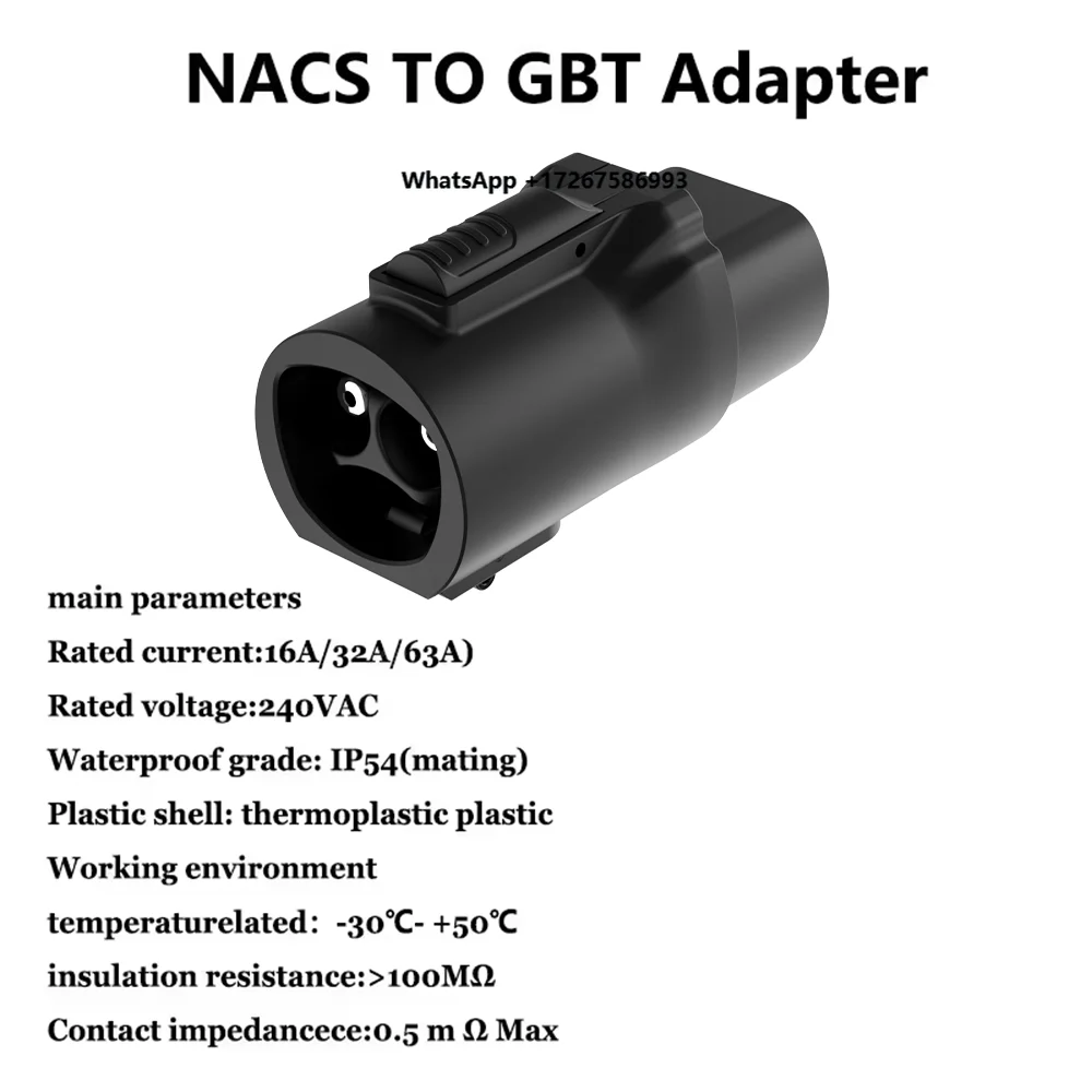 NACS to GB T EV Charging Adapter for BYD Atto 3 Seal NIO ET5 XPeng G9 Chinese EVs Portable AC Level 2 IP65 Home Wall Charger