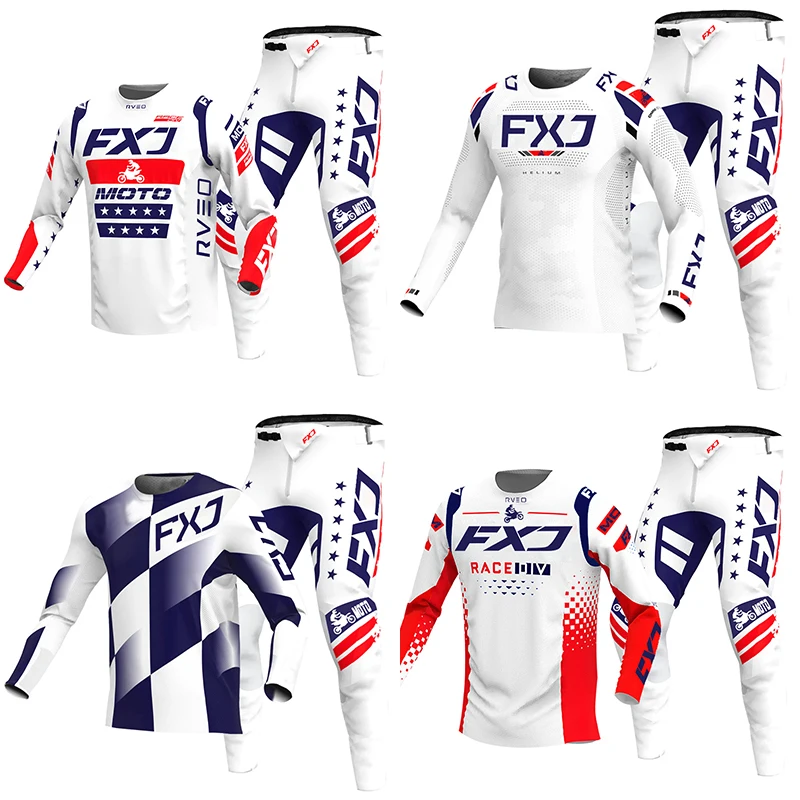nouveau-2025-fxj-blanc-enduro-motocross-ensemble-d'equipement-mx-jersey-pantalon-vert-moto-vetements-vtt-carracing-costume-equipement-tout-terrain